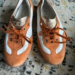 Tod's Orange and White Women's Sneakers